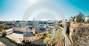 Old town of Luxembourg City with Alzette river in summer, Luxembourg