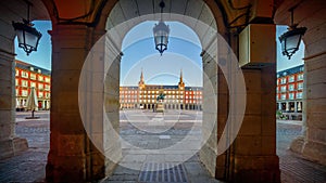 Old town Madrid, Spain's Plaza Mayor