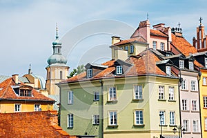 Old town medieval buildings in Warsaw, Poland