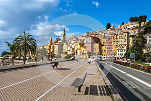 The old town of mediterranean Menton, France