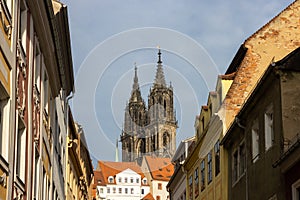 The old town of Meissen with the church