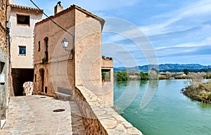 Old town of Miravet and Ebro river. Spain photo