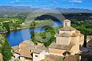 Old town of Miravet, Spain, and Ebro River