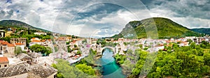 Old town of Mostar with famous Old Bridge Stari Most, Bosnia and Herzegovina