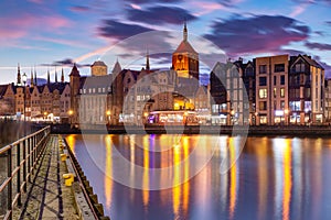 Old Town and Motlawa River in Gdansk, Poland