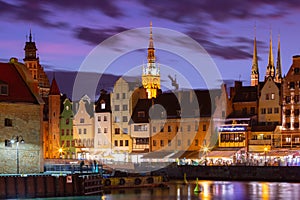 Old Town and Motlawa River in Gdansk, Poland