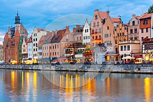 Old Town and Motlawa River in Gdansk, Poland