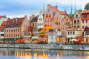 Old Town and Motlawa River in Gdansk, Poland photo