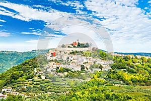 Old town of Motovun in Istria, Croatia, countryside landscape