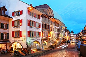 Old town of Murten / Morat, Canton de Fribourg, Switzerland