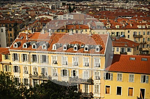 Old town Nice in France. View from above