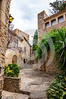 Old town of Pals in Girona, Catalonia, Spain.