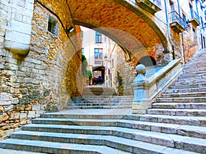 Old town of Pals in Girona, Catalonia, Spain.