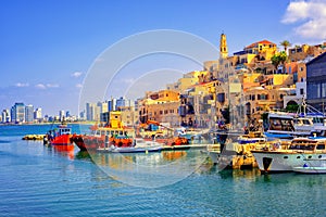 Old town and port of Jaffa, Tel Aviv city, Israel photo