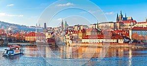 Old town Prague Czech Republic over river photo