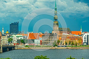 the old town of riga including saint peters church viewed over d