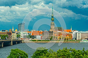 the old town of riga including saint peters church viewed over d