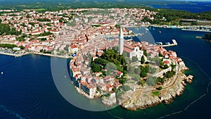 Old town Rovinj with Church of St. Euphemia in center