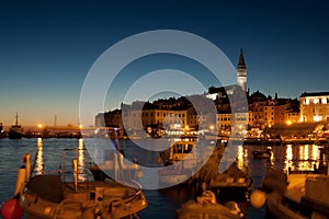 The old town in Rovinj at sunset