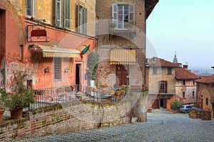 Old town of Saluzzo. Northern Italy.