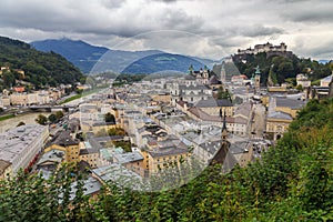 Old town Salzburg and Hohensalzburg fortress