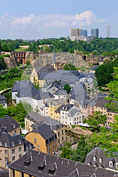 Old town and Skyscraper of Kirchberg district in the City of Luxembourg