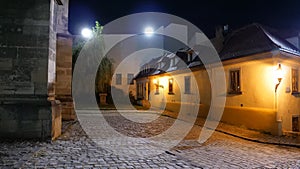 Old town street at night Bratislava