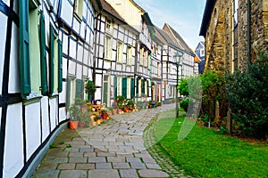 Old town Small backstreet in Hattingen Ruhr Germany photo