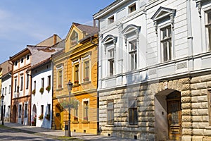 Staré mesto Spišská Sobota, farebné domčeky . Poprad, Slovensko