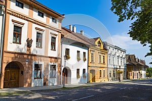 Staré mesto Spišská Sobota, farebné domčeky . Poprad, Slovensko