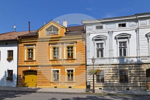 Old town Spisska Sobota, colorful houses . Poprad, Slovakia