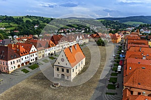 Old town square in Bardejov, Slovakia