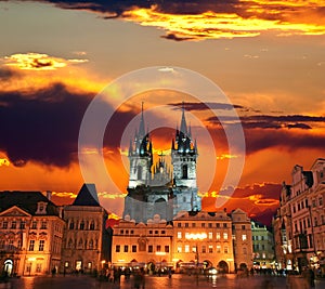 The Old Town Square in Prague City