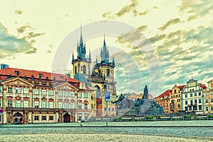Old Town Square of Prague and its famous sights