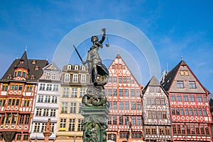 Old town square romerberg in Frankfurt, Germany