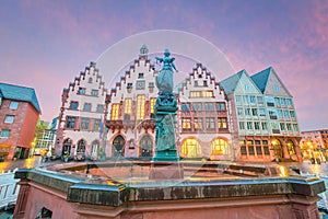 Old town square romerberg in Frankfurt, Germany