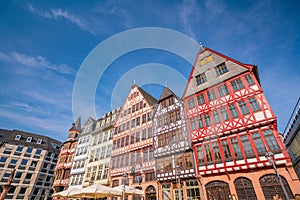 Old town square romerberg in Frankfurt, Germany