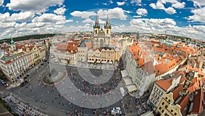 Old Town Square timelapse in Prague, Czech Republic. It is the most well know city square Staromestka nameste . photo