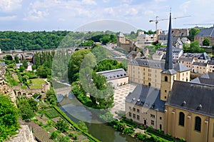 Old town and St.Jean Baptiste in the City of Luxembourg