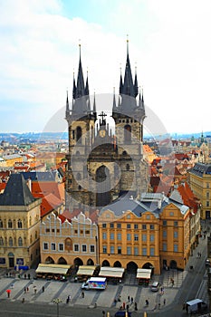 Old Town, Staromestska square, Church Our Lady Tyn. Prague