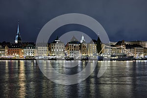 Old town in Stockholm in the evening photo
