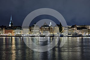 Old town in Stockholm in the evening photo
