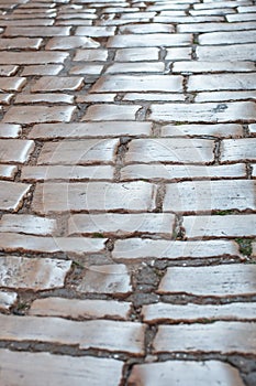 Old town stone paving pattern pavement