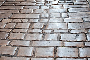 Old town stone paving pattern pavement