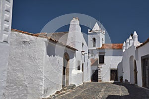 Old town street view in Monsaraz, Alentejo, Portugal