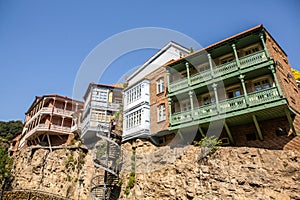 The old town of Tbilisi with colorful streets and facades