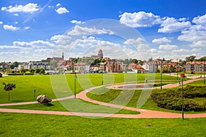 Old town of Tczew at Vistula river photo