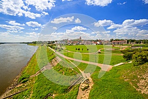 Old town of Tczew at Vistula river photo