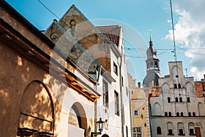 Old town Three Brothers building in Riga, Latvia