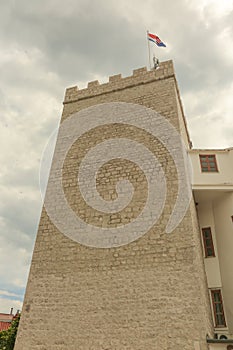 Old town tower and architecture of Novi Vinodolski.